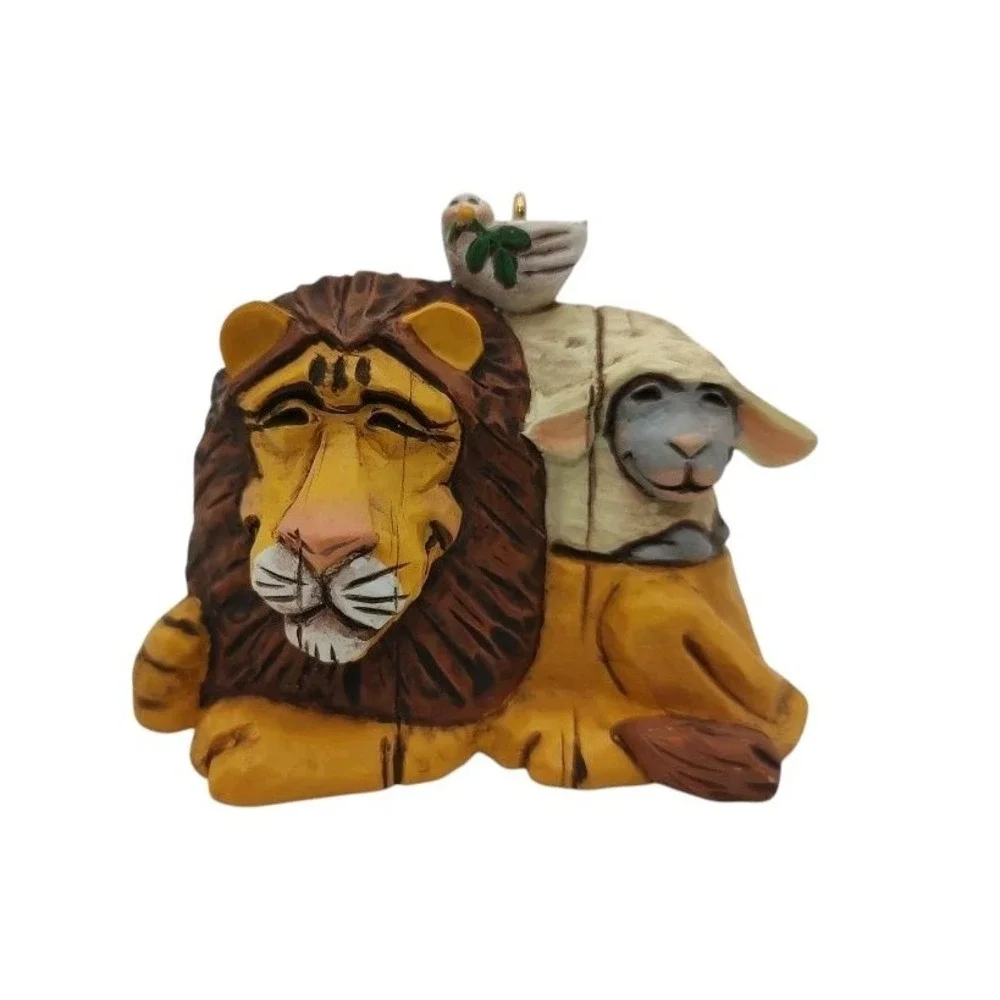 Vintage Hallmark Keepsake Ornament A Time of Peace Lamb Lion Dove‎ Artist Signed